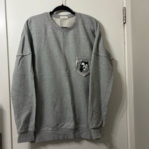 Needles Gray Crewneck Sweatshirt with Felix the cat Pocket